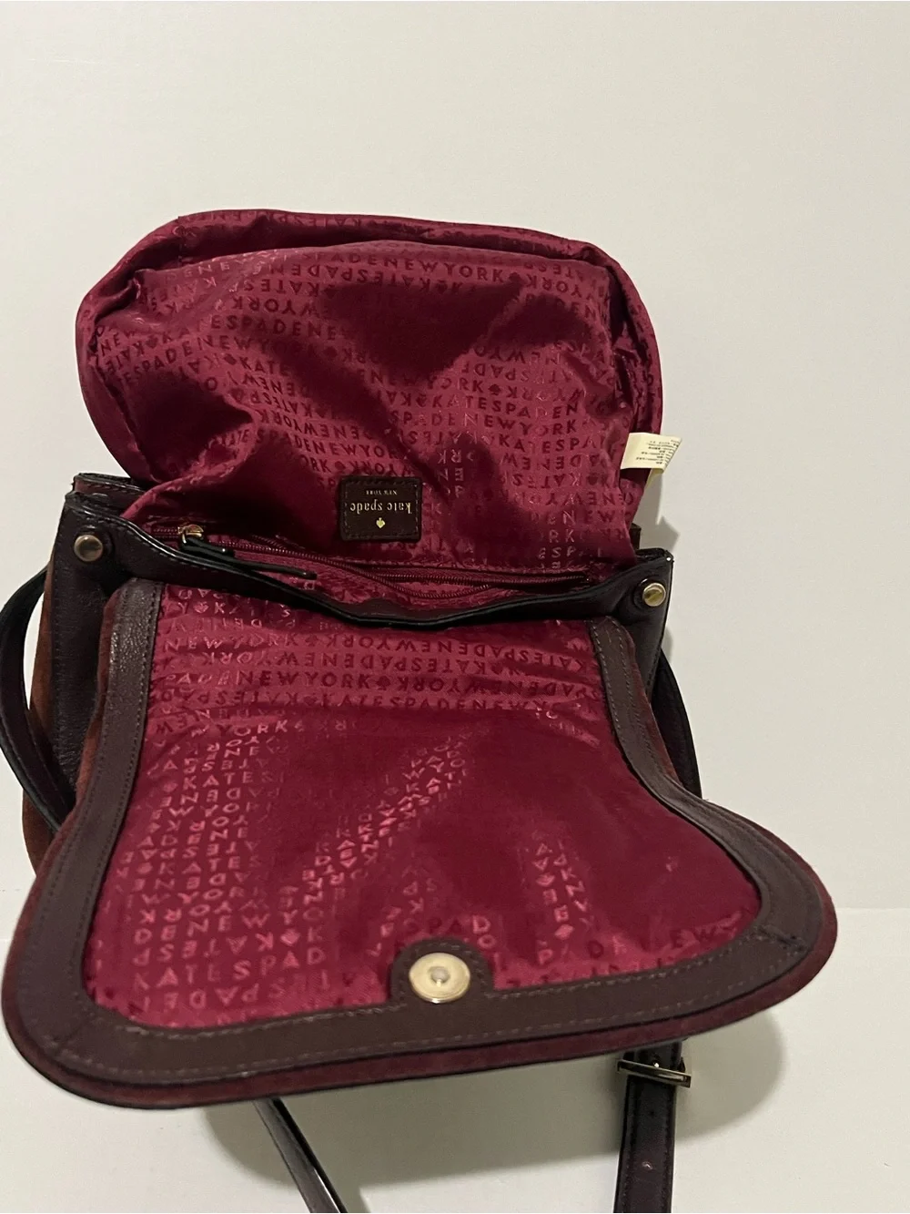 kate spade New York Pratt Rianne Leather Crossbody Bag in Deep Burgundy